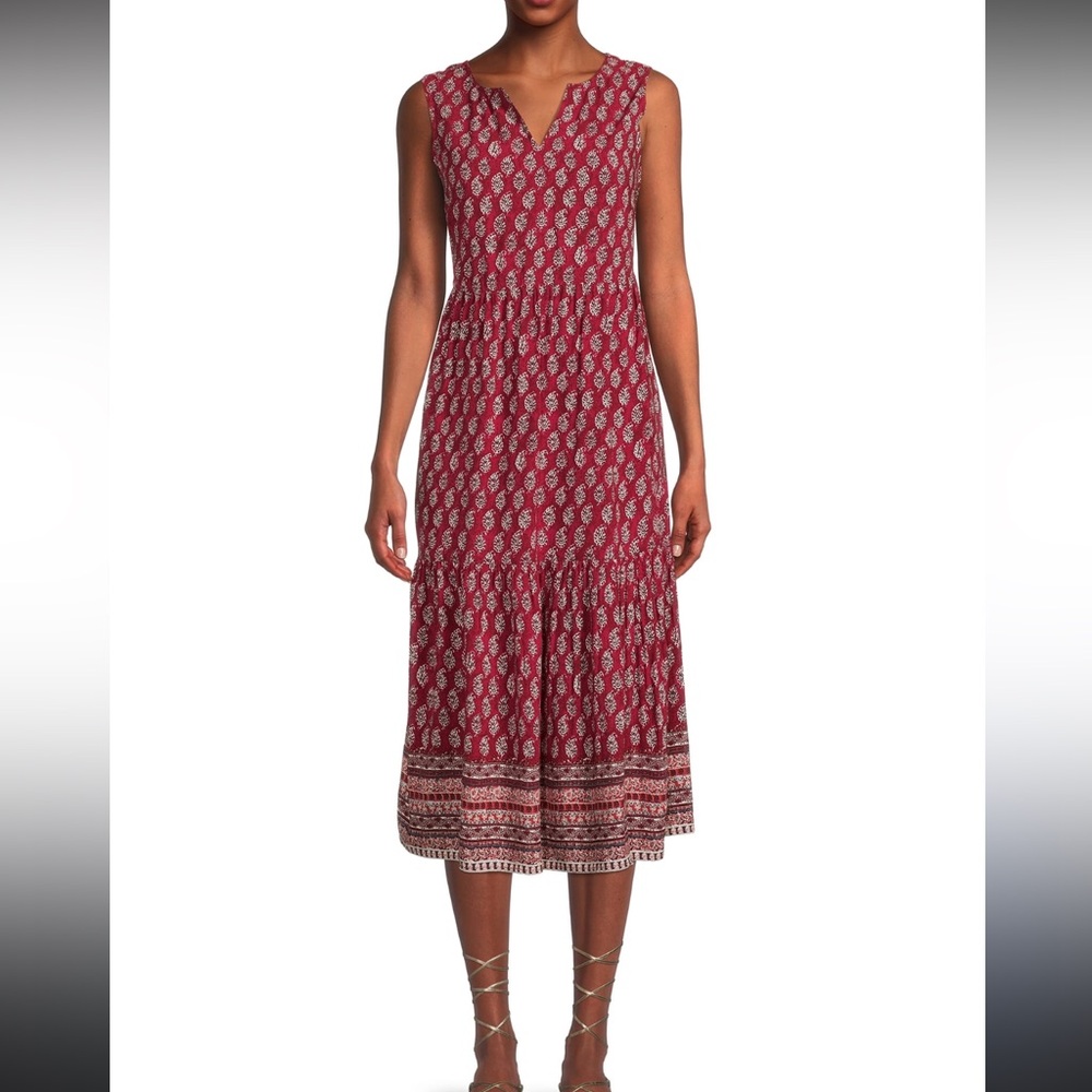 beachlunchlounge Red Paisley Midi Dress